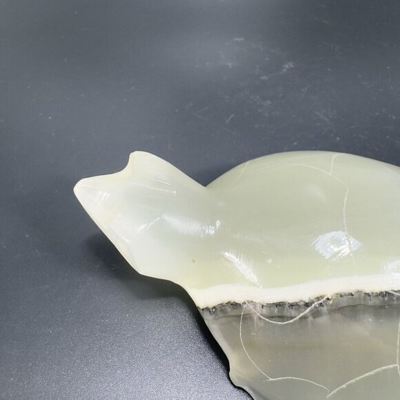 Mazatlan Mexico Hand Carved Onyx Marble Stone Turtle Figurine Paperweight VTG - Picture 5 of 14